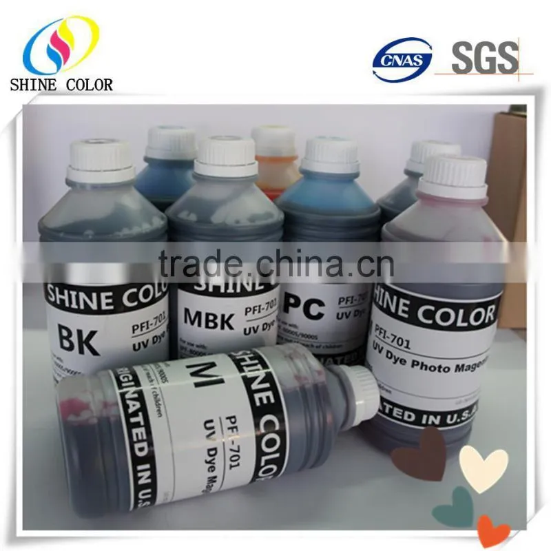 Bulk Buy 8 Color PFI701 PFI 701 bulk bottle UV ink for Canon IPF8000s 9000s