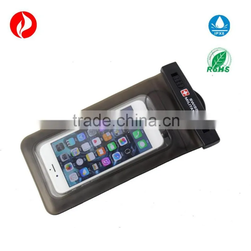 PVC material waterproof phone bag with headphone jack