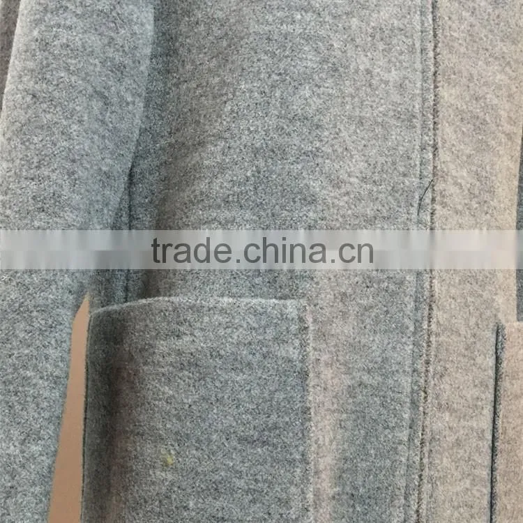 2016 AW woolen garment customized woman ladies fashion collarless slim fit