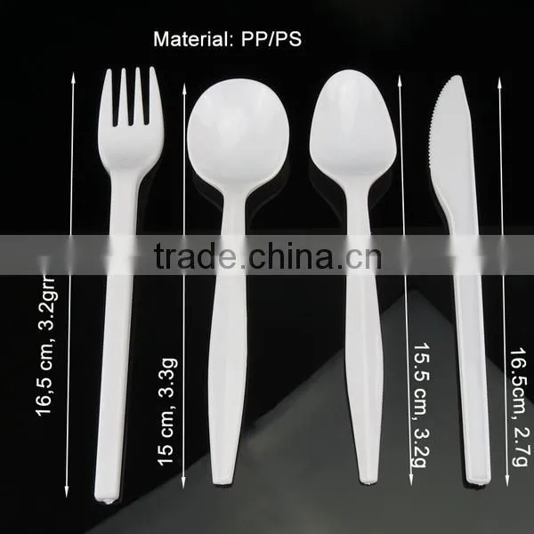 3 in 1 disposable restaurant spoon fork knife sets
