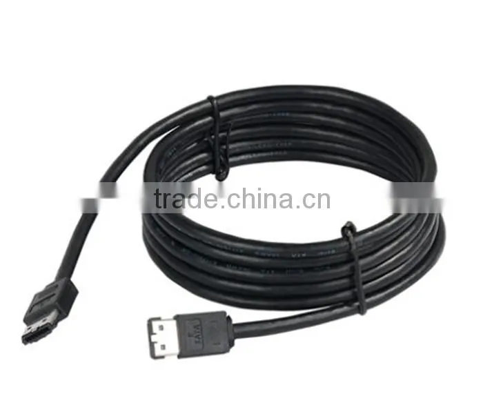 3' Premium Quality eSATA Round External SATA Cable, 6Gb/s SATA 3 Speed (Black)