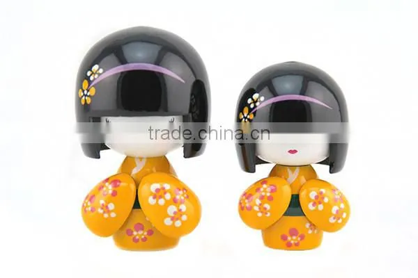 hot sell new design wood japan sister doll for decoration