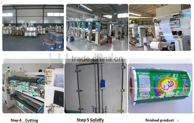 China printed Plastic Food Packing Film bag by plastic film sealer