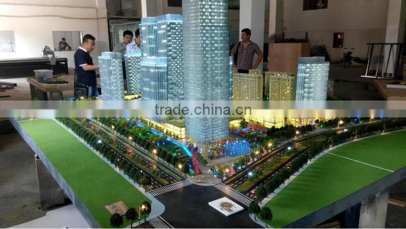 Miniature building scale model with lighting system for exhibition/customize miniature model making