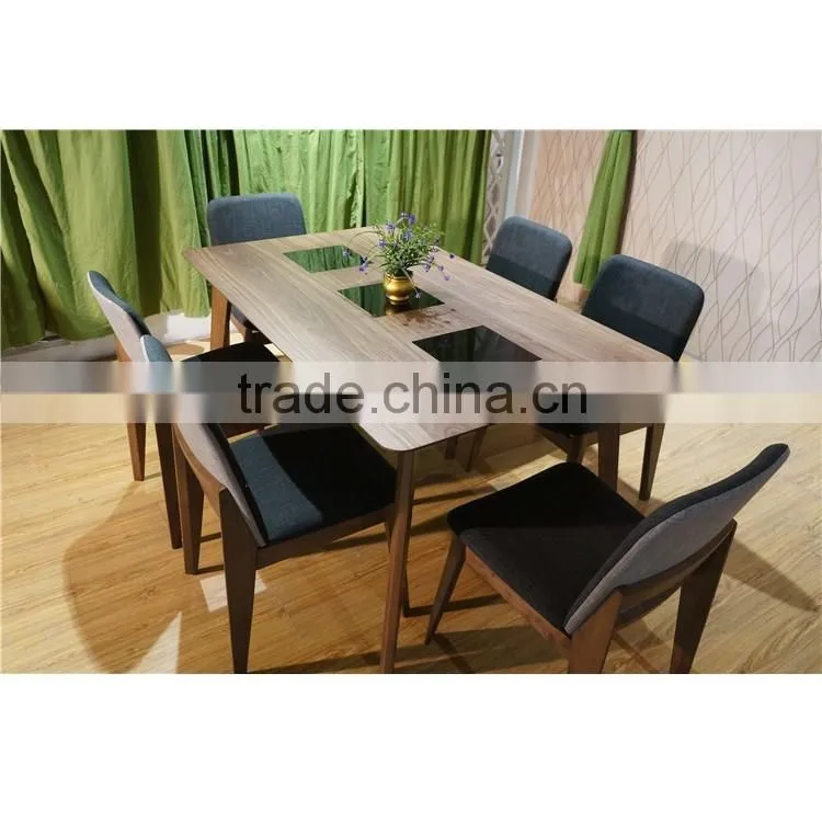 Malaysia Style Rubber Solid Wood Dining Chair and Table Set