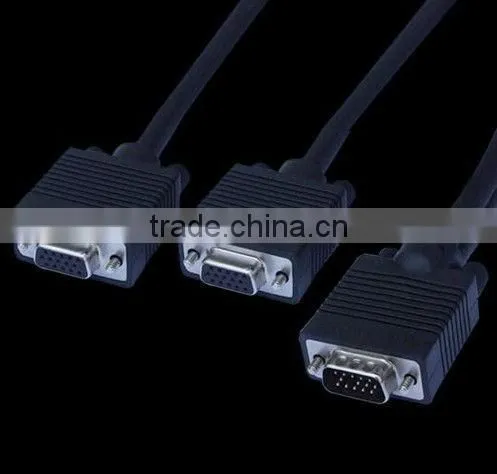 HDB15 Male to 3RCA Male HDB15M-3RCAM Goldplated metal connectors with Blue Nylon mesh