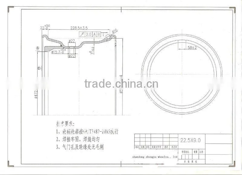 22.5*9.00 deountable wheel parts