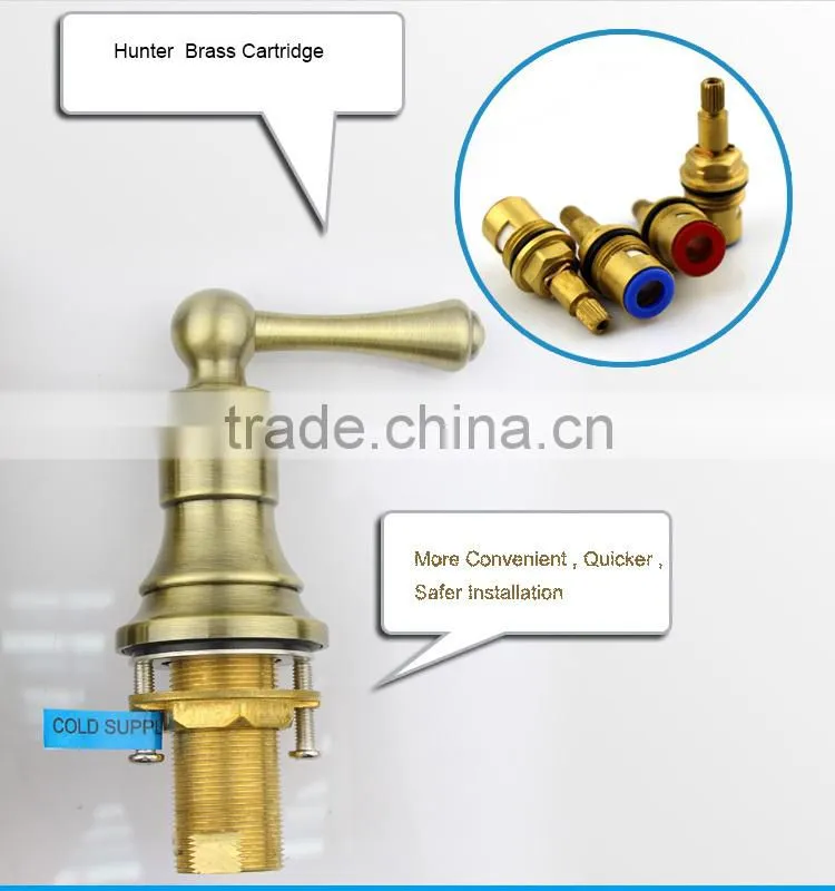 Three Way Antique Copper Basin Faucet
