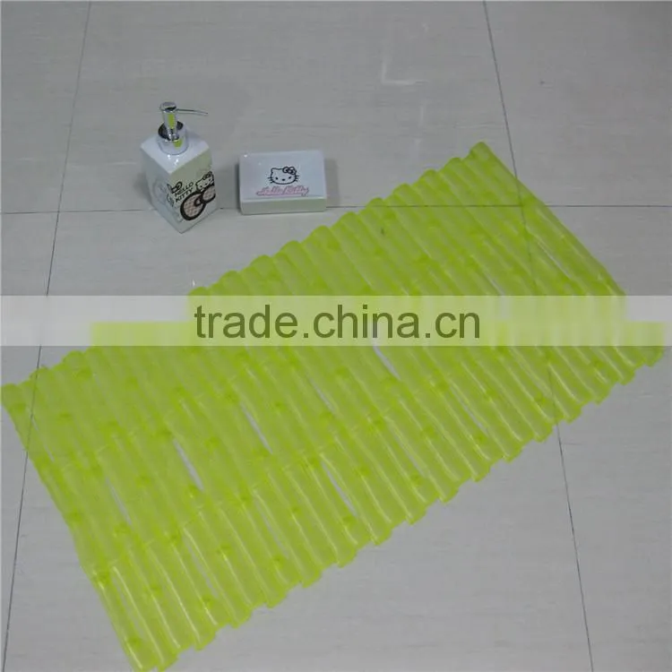 bamboo strip pvc mat hotel bathroom anti-slip mat tub mat