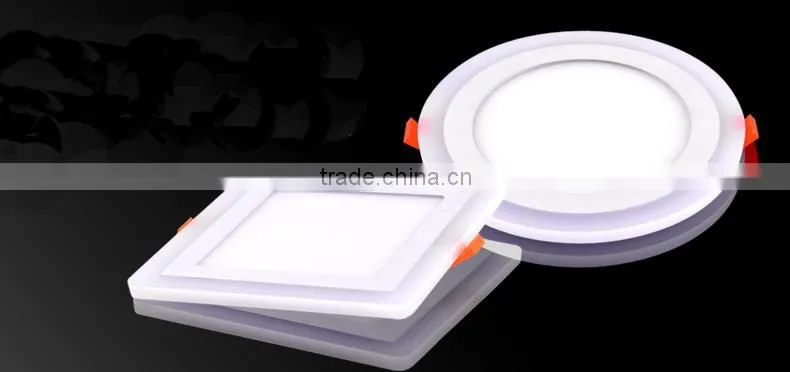 Decorative double color 12+4w LED panel light blue+white