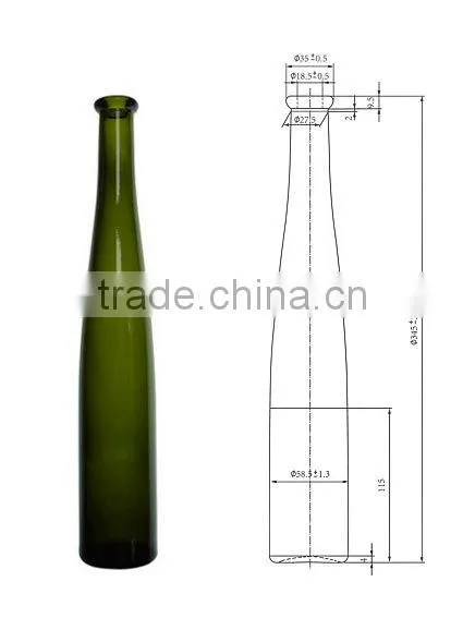 Glasslucky Olive green 500ml ice wine bottles wholesale