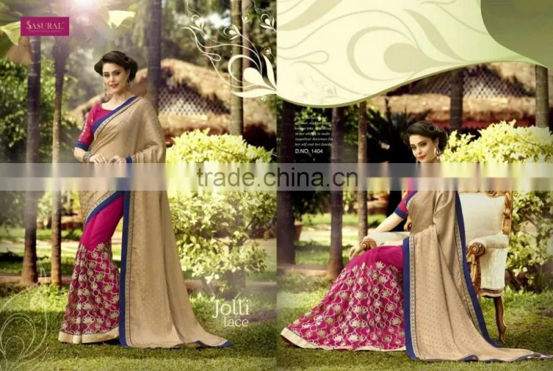 Black Color Saree Embroidery Work Done With Beautiful Red Color Pipeping Beauty Designer Sarees