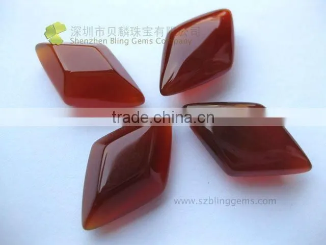 Hot sale red agate gemstones diamond shape cabochon