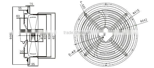 UL approval axial flow fan motor
