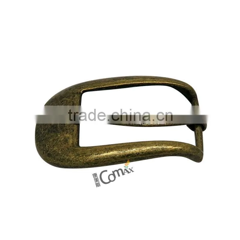 Rolling antique brass metal adjustable pin belt buckle