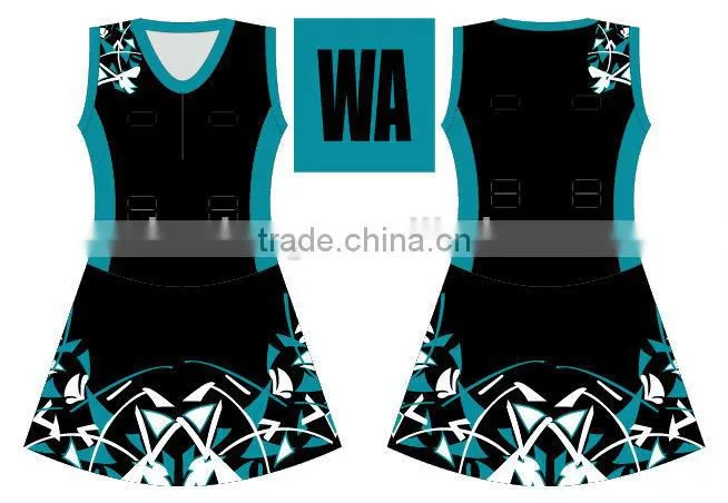 lycra sublimated netball uniform bodysuits