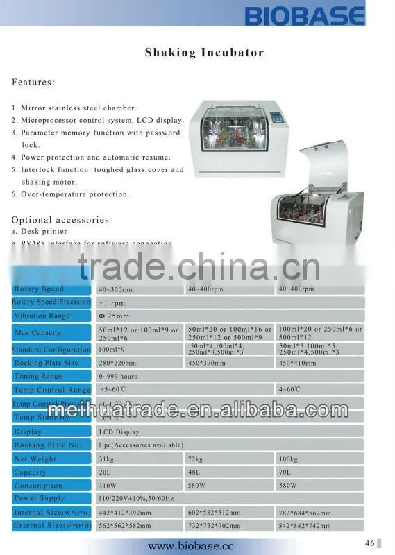Shake Incubator - Volume Range 20L to 70L