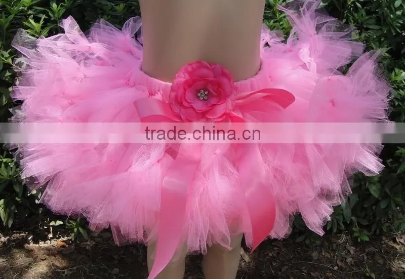 Hot sale baby handmade pettiskirts hand weave pettiskirts tutu dress with flower design