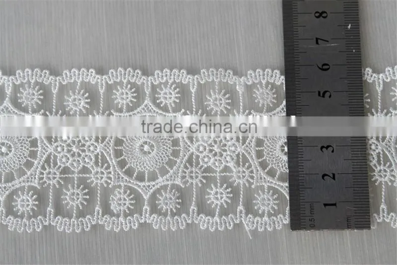 high quality 100% polyester circles embroidery designs flower lace