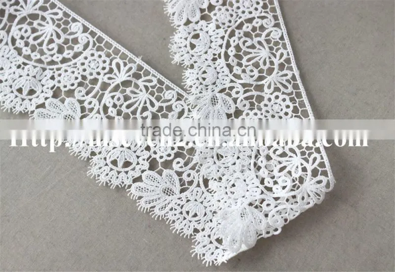 good price lace in 7.5cm wide embroidery polyester lace trim eyelash in white lace trim