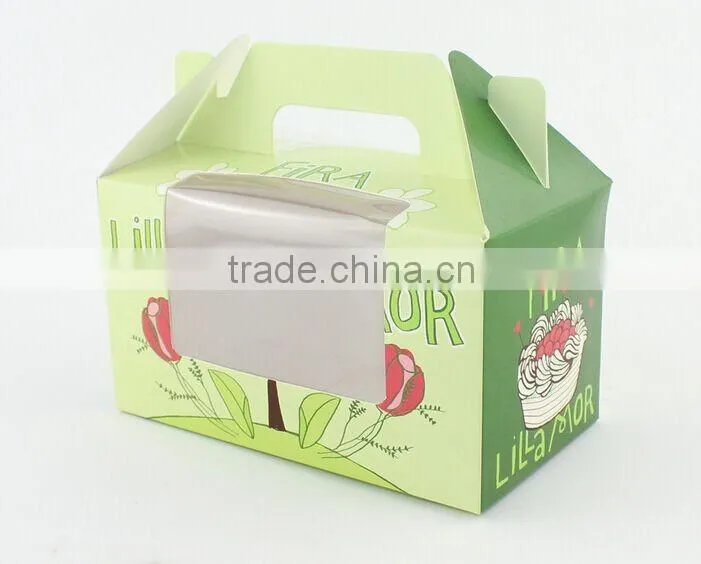 Custom Foldable Kraft cake paper box with Window