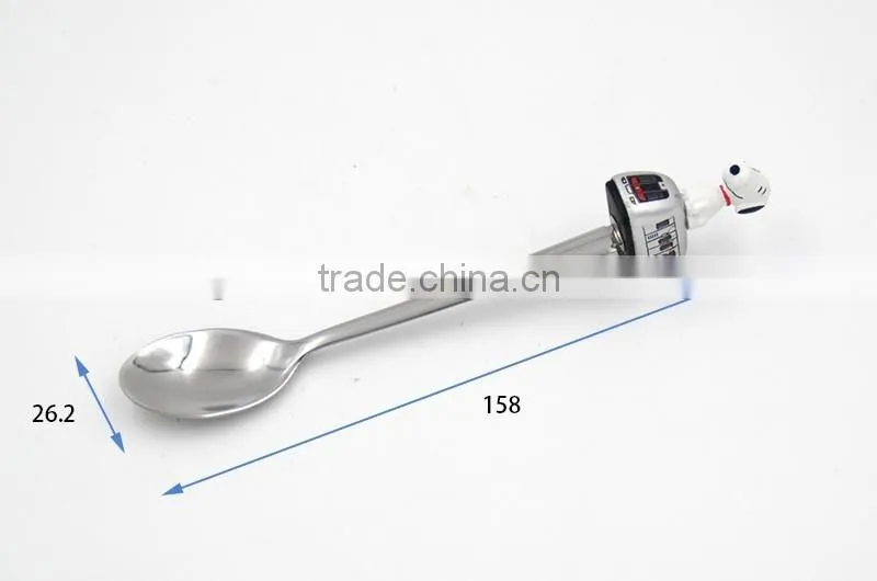 Top quality stainless steel tea spoon with custom design resin tip for promotion