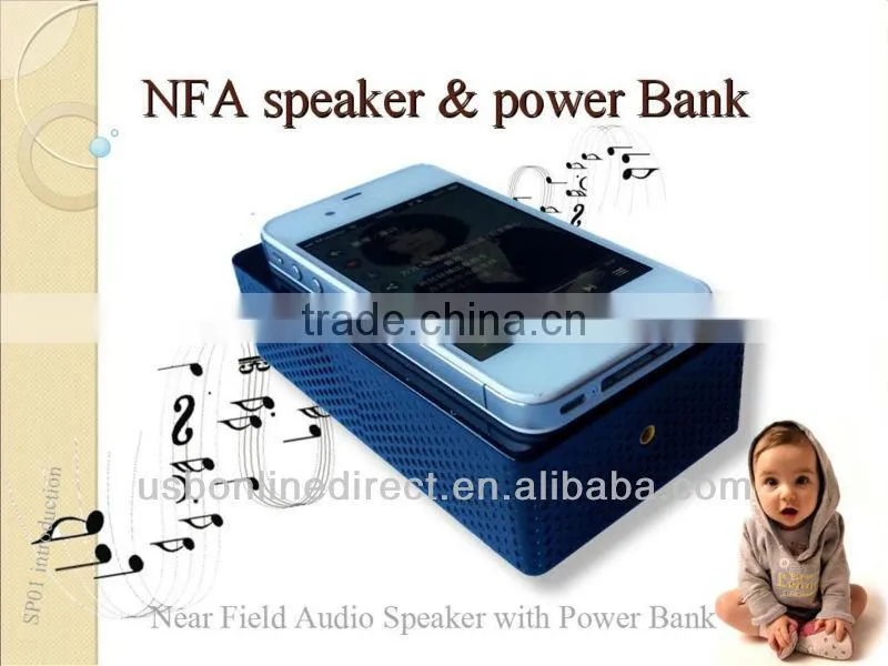 Near Fashion Field Audio(NFA) Amplifying Magic Wireless Speaker Power Bank for iphone 5 Samsung HTC mobile phone 5000mAh