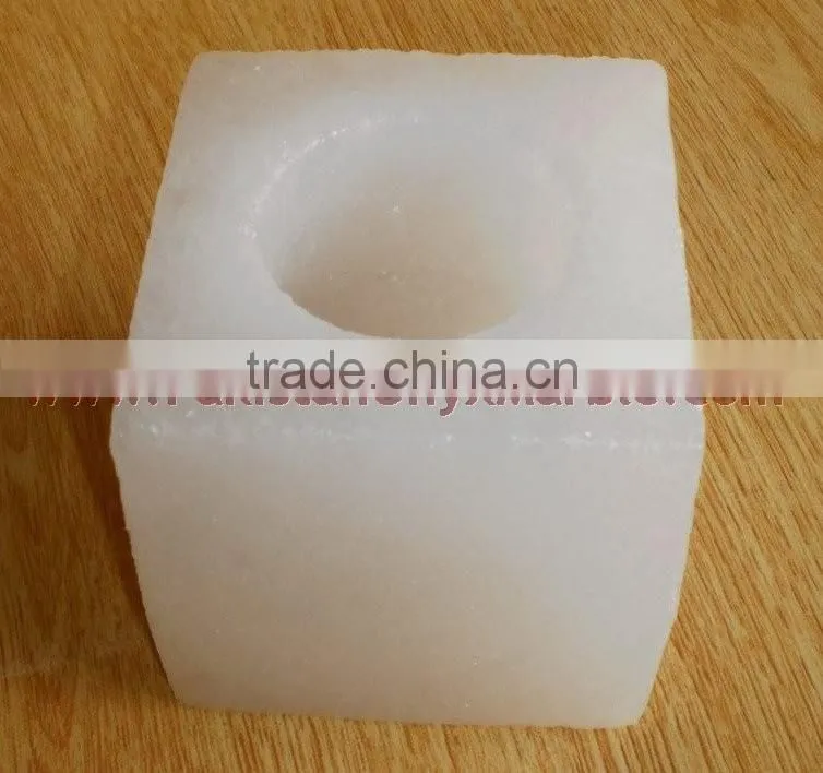 WHOLESALE CRAFTED WHITE SALT CANDLE HOLDERS
