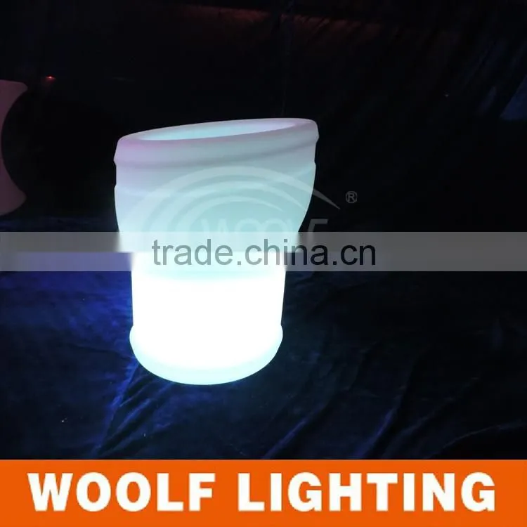 Plastic round led ice bucket wine bucket champagne cooler