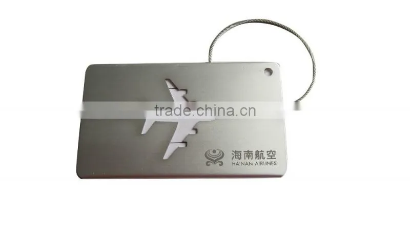 Security Airplane Luggage Tag nickel Plated Luggage tags with Bright silver finish