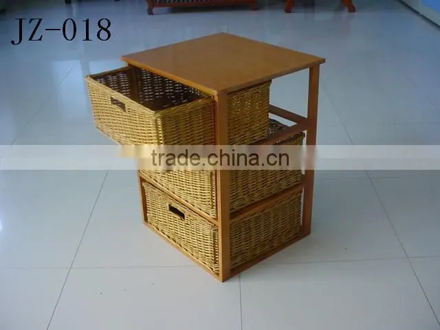 Large natural wooden cabinet willow furniture with handle