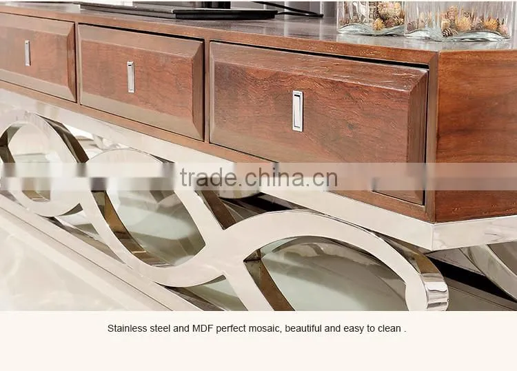 E359 Modern Wooden TV Cabinet With Showcase