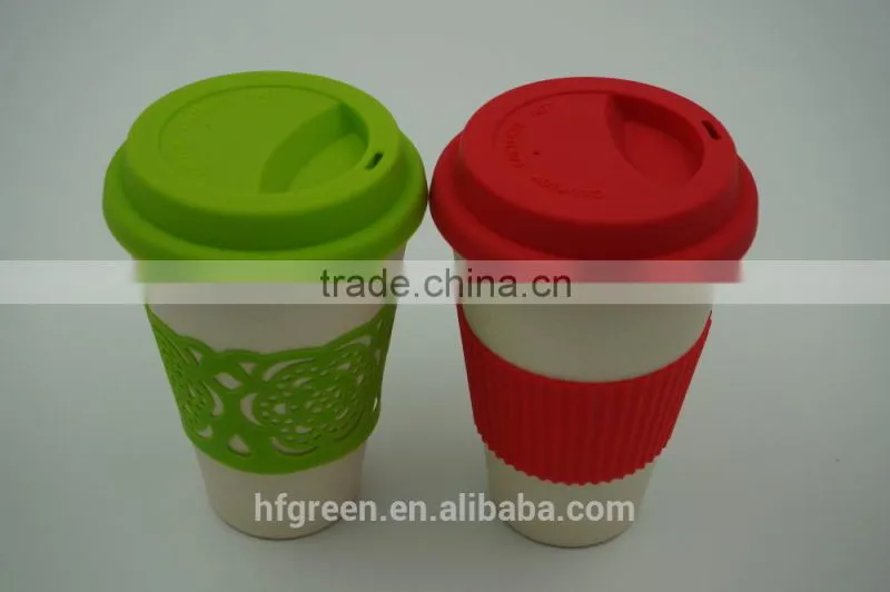 Degrade recycled alternative to plastic, Bamboo Fiber Cup,D7.5*H10.5cm