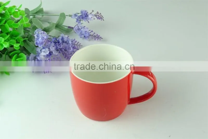 Stock Hot sale Cheap Colorful red glazed ceramic mug cups for promotion coffee mug