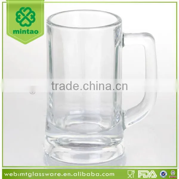Top popular Machine Made cheap glass Beer Mug with handles