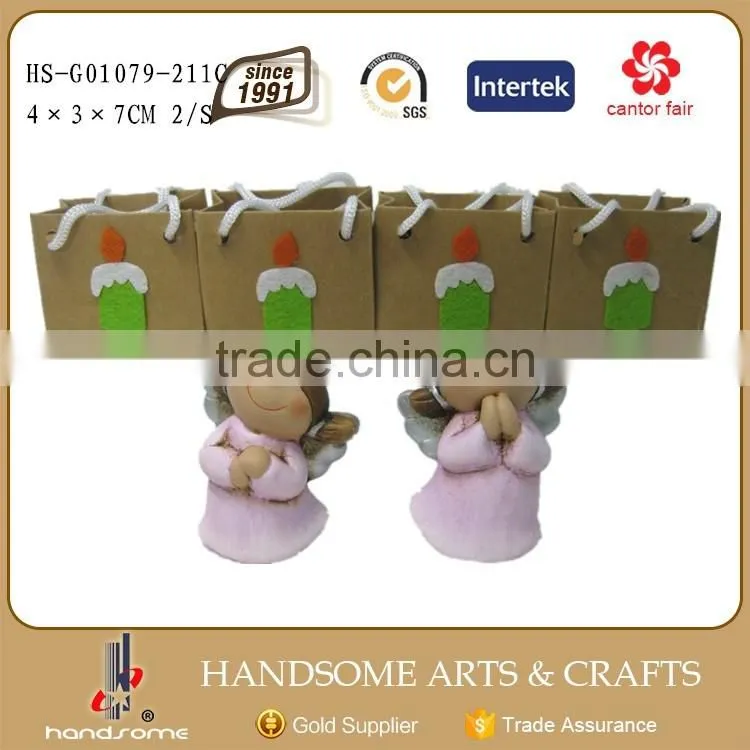 Small Ceramic Angel Ornaments 2/S Christmas Gift Box