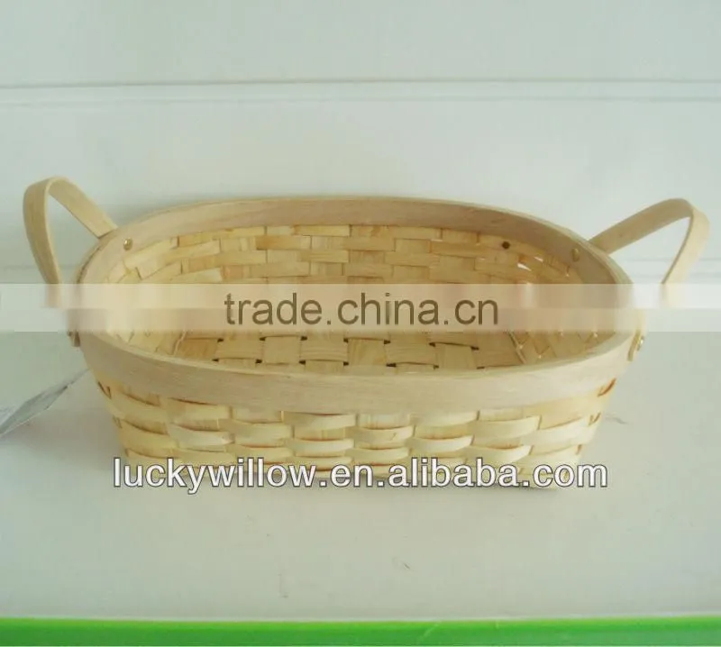 factory direct supply 2016 wooden basket with handles for fruit&food