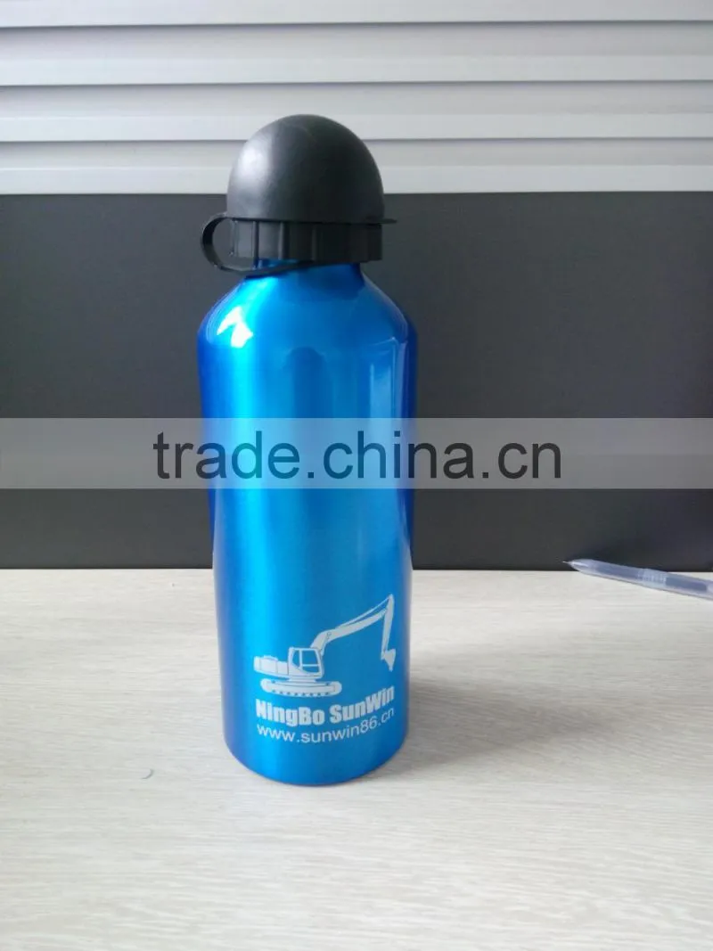 600ml aluminium water sport bottle with lid and handle