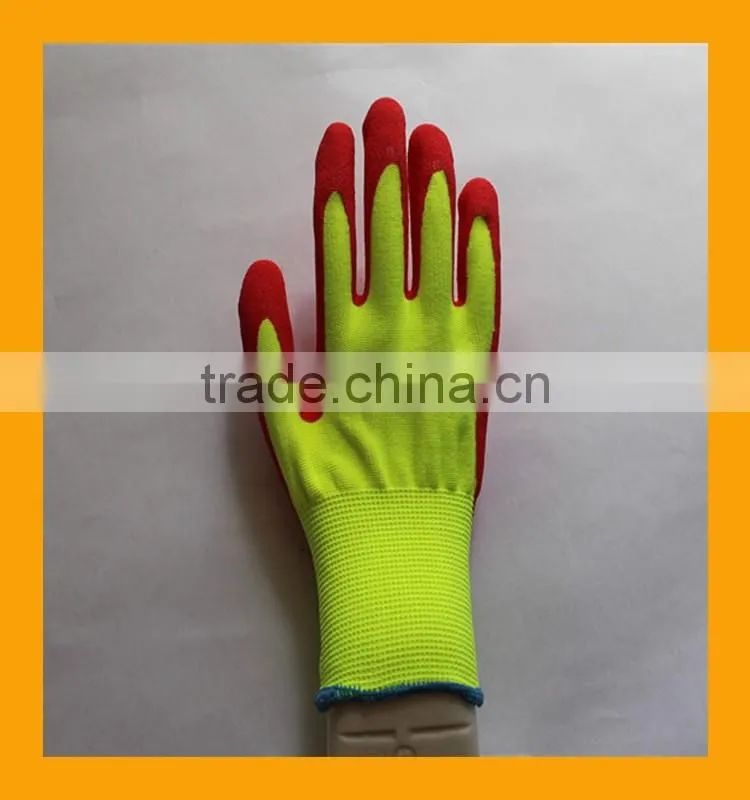 15G Thicken Nylon Sandy Nitrile Double Dipped Oil Field Work Gloves