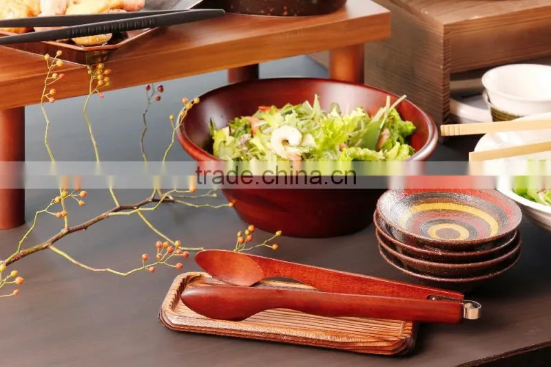 Kijihiki Keyaki Japanese Zelkova Wood Marquetry Salad Bowl Wooden Bowl Hand Made
