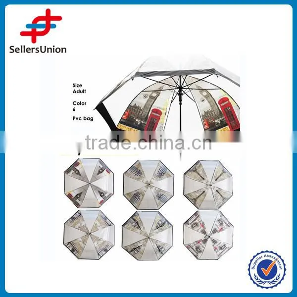 Transparent pvc umbrella, cheap outdoor city umbrellas