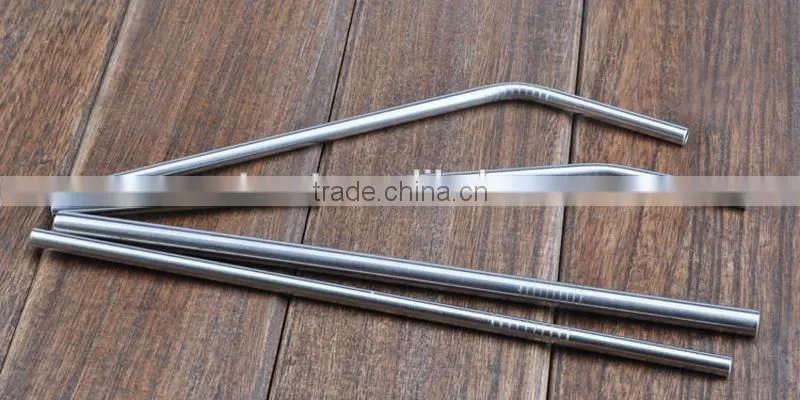 Bent Stainless Steel Long Cool Drinking Straw 4pcs/Set Curved Metal Straw