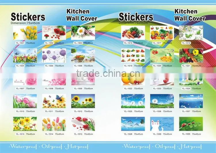 Fashion decorative wall sticker , kitchen aluminum foil oil stickers,TV setting post