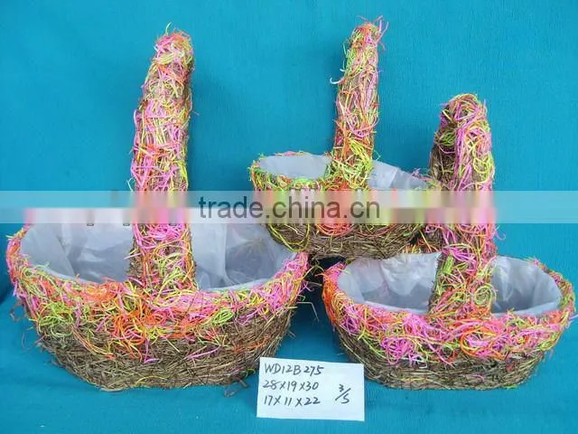 Handmade Decorative Flower Basket with handle