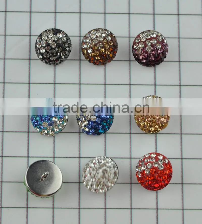 colorful metal glass crystal rhinestone shank buttons