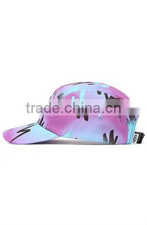 Purple baseball cap and hat wholesale custom sport hat 5 panel