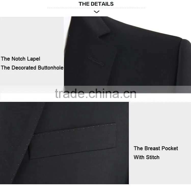 2016 latest design mens business suit dark navy suits