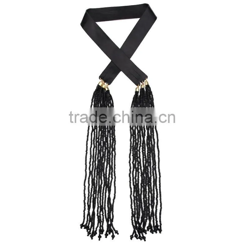Big brand colorful small beads tassel necklaces for womens jewelry