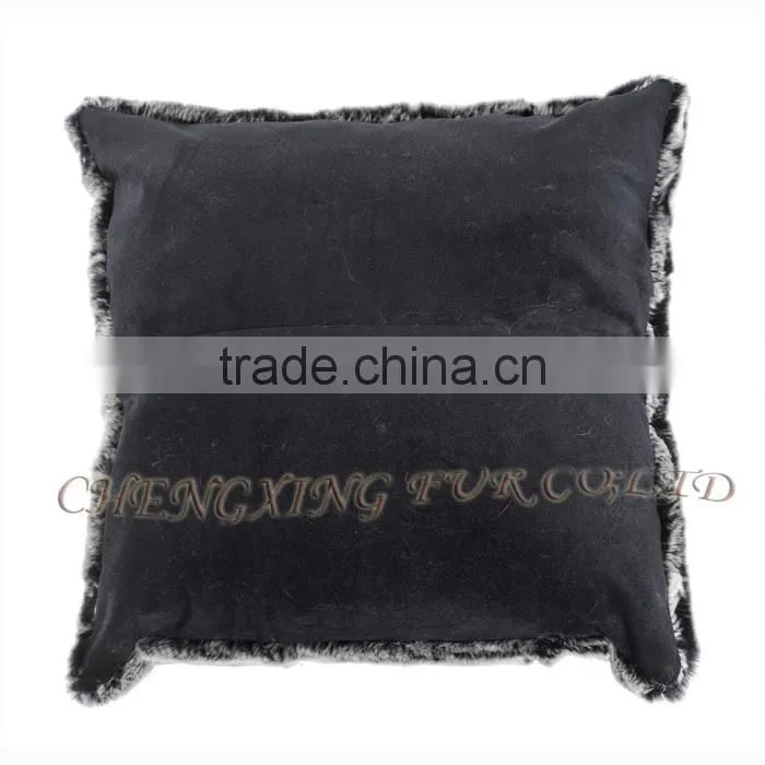 CX-D-44A Home Decoration Real Rex Rabbit Fur Sofa Cushions and Pillow