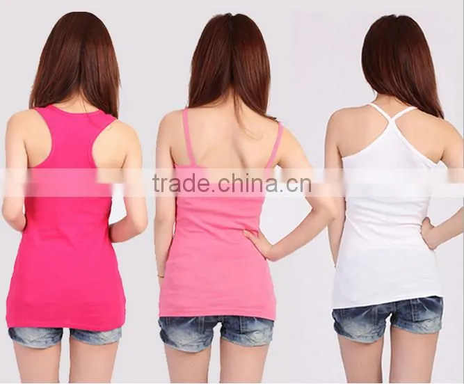 100% cotton women camisole top strings camisole Y-style tank top